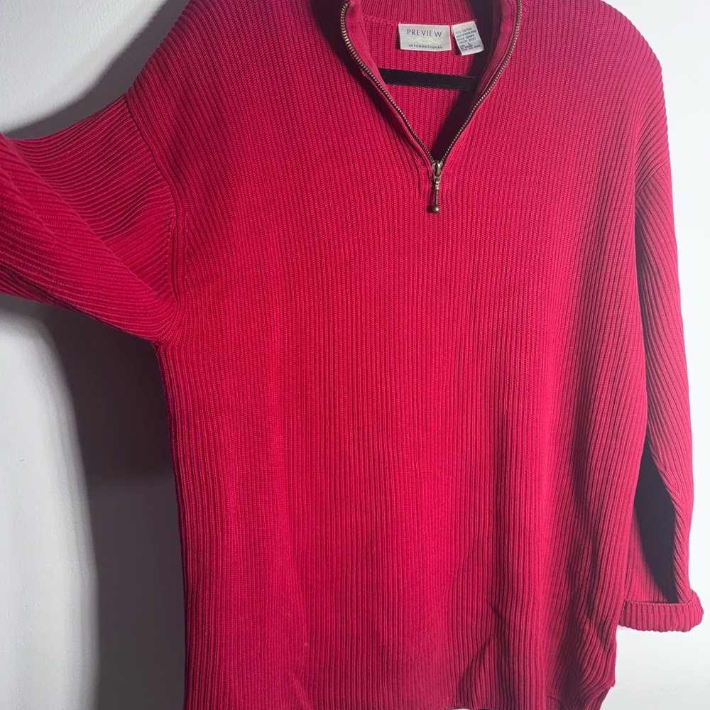 Review Fuchsia Ribbed Half-Zip Sweater - Picture 6 of 6
